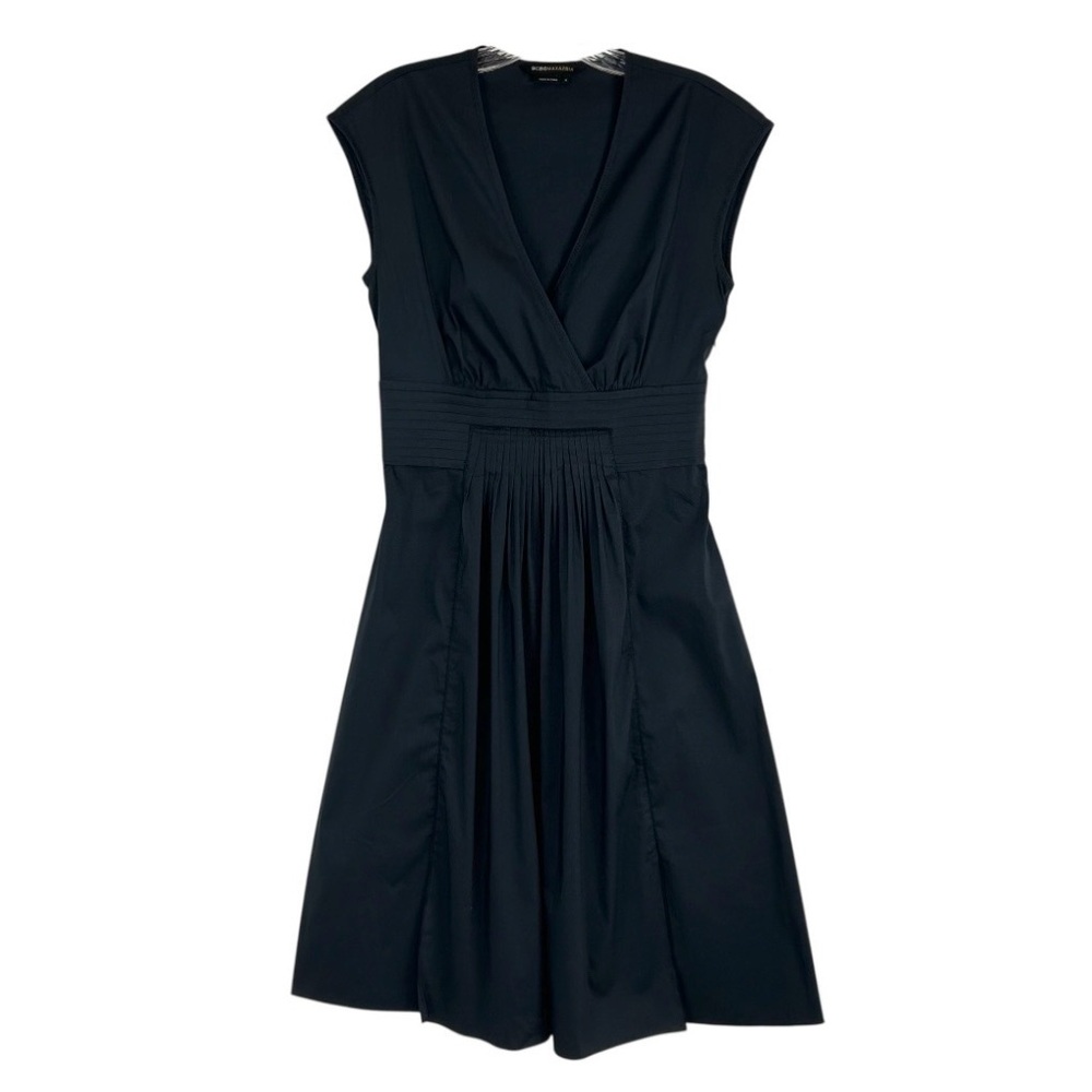 BCBG MAXAZRIA Sleeveless V-Neck Pleat Pin-Tuck Knee Length Dress Women's Size 4